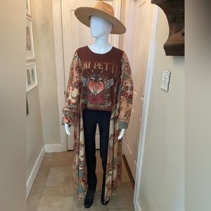 One of a kind custom poncho style top featuring Tom Petty and the Heartbreakers